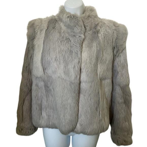 Unbranded Jackets & Blazers - National Rabbit Fur Coat Silver/Gray Made In Korea